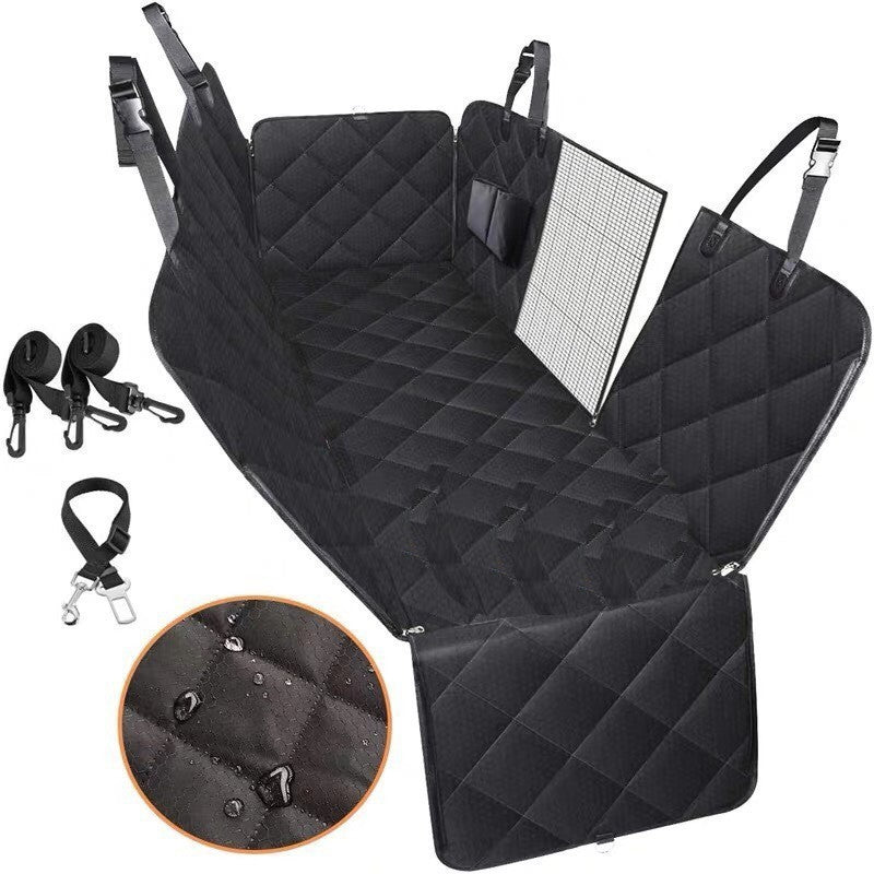 Dog Car Seat Cover With Zipper And Pocket For Travel